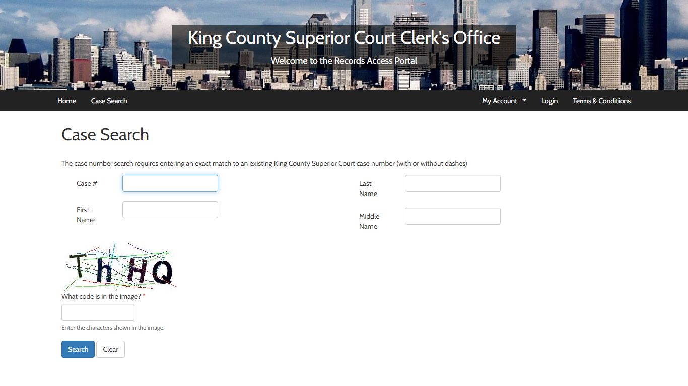 Case Search | KC-Script Portal - King County, Washington